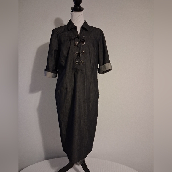 Lafayette 148 New York Dresses & Skirts - Lafayette 148 Darkwash Denim Midi Dress